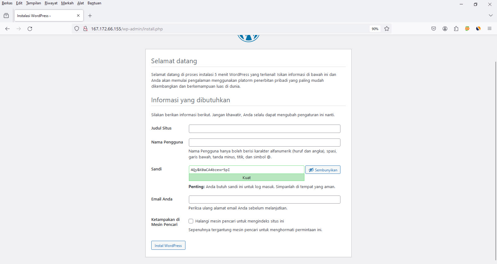 Cara Menginstall Wordpress Di Debian 12 Server Menggunakan Nginx PHP Dan Mariadb