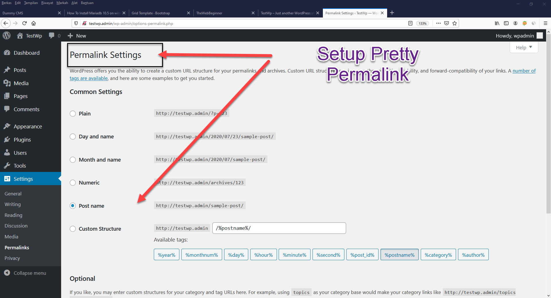 How To Setup Pretty Permalinks In Wordpress